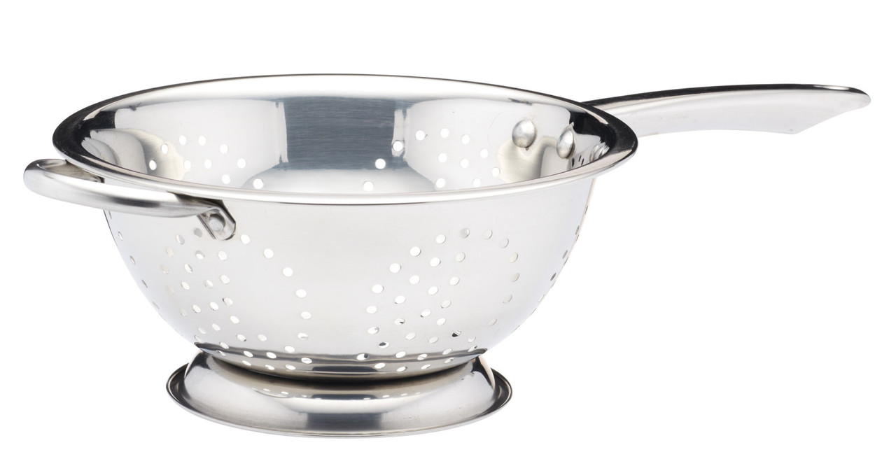Metal colander with handle discount
